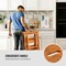 3-in-1 Rubber Wood Step Stool with Handle Anti-Slip Wide Pedals